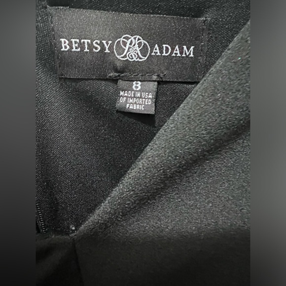 Betsy & Adam NEW Formal One Shoulder Black Floor Length Gown Size 8 - Picture 7 of 11